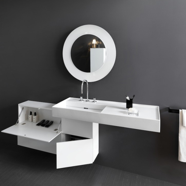 Раковина Laufen Kartell 120 см полка справа 8.1333.2.000.108.1 (детальная фотография), керамические