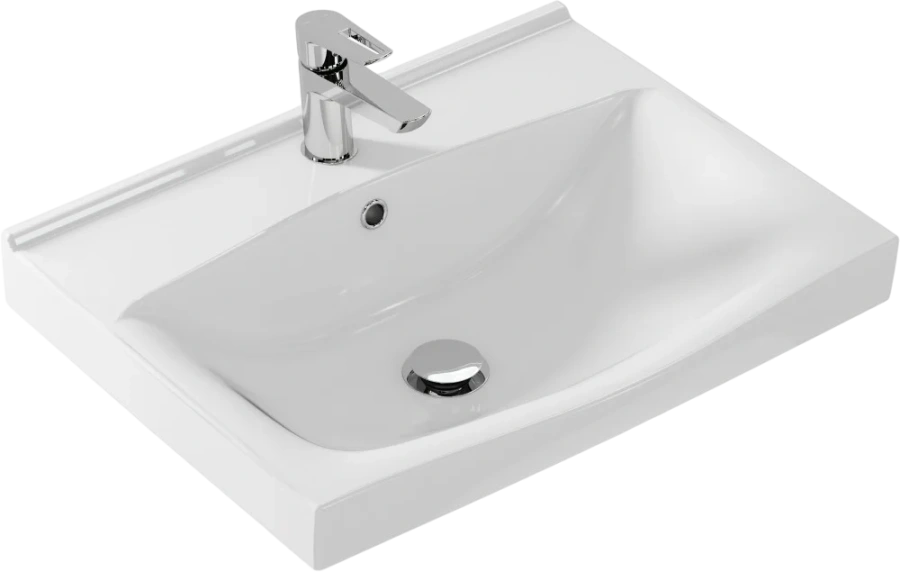 Раковина керамическая Cersanit STRIM S-UM-STR60/1-w 60.5х48.5 (детальная фотография)