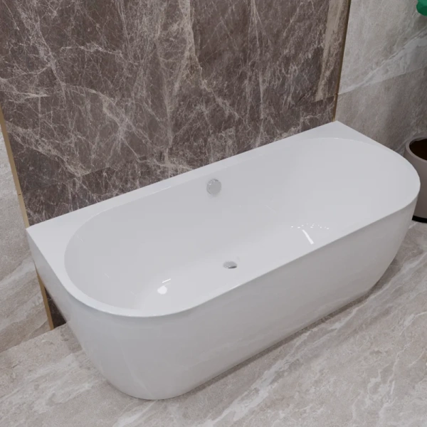 Акриловая ванна Радомир Вальс Макси 1-01-2-0-1-186К, 180 x 80 см, рама-подставка, фронтальная панель бесшовная, сифон, слив-перелив автомат в комплекте, белая (детальная фотография)