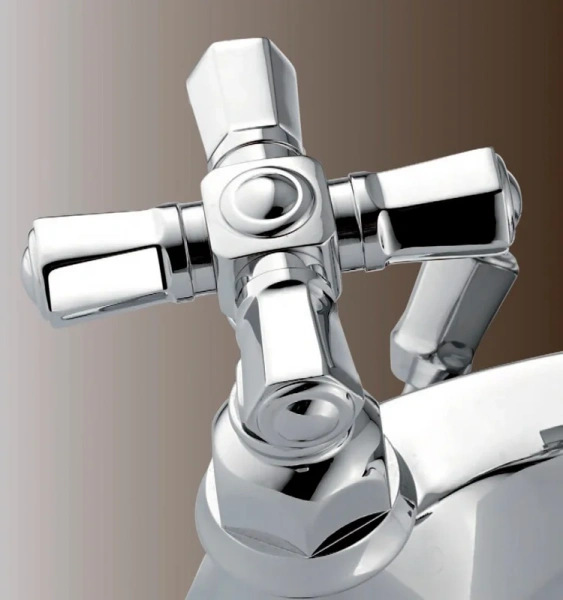 Смеситель для раковины Nicolazzi Teide Foure двухрычажный хром 1932CR45 (детальная фотография), современные, hi-tech