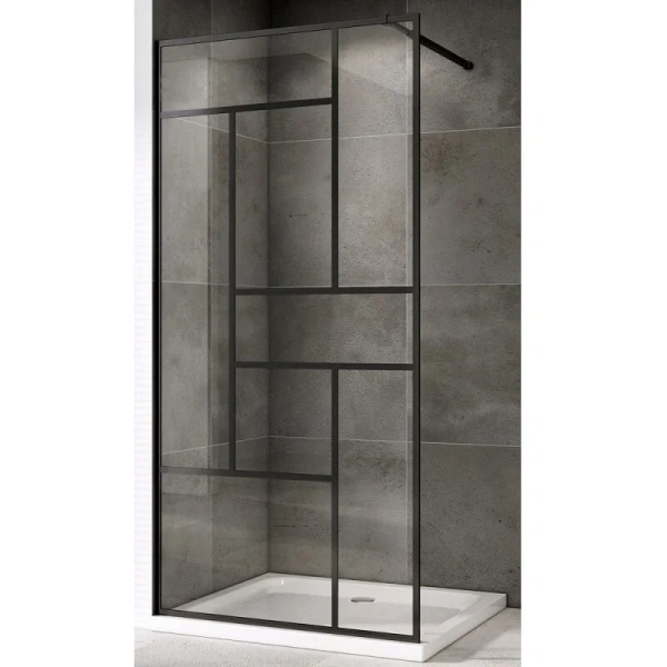 Душевая перегородка Abber Immer Offen 100 см профиль черный AG63100B (детальная фотография)