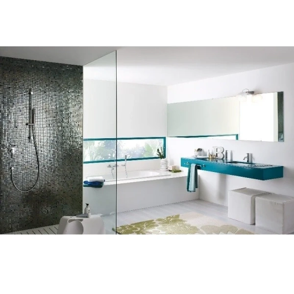 Смеситель для ванны Nobili Live LV00110 с душевой лейкой (детальная фотография), хром, белые, черные