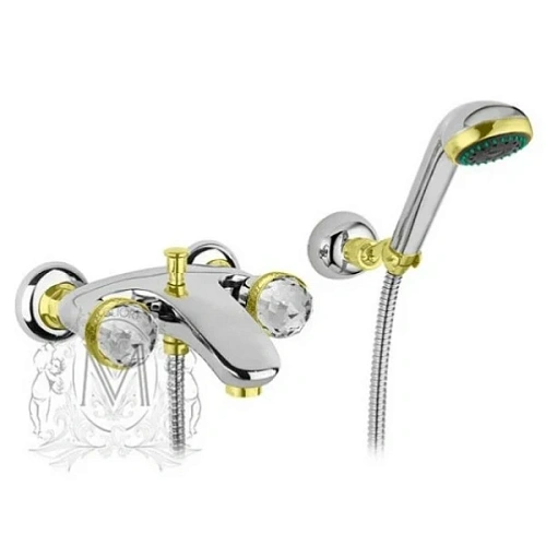 Смеситель для ванны Migliore Axo Swarovski хром/золото - фото 2