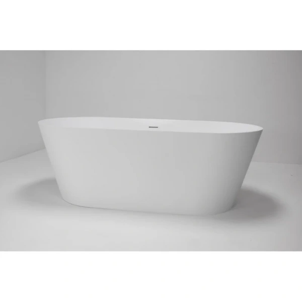 Ванна из искусственного камня Abber Stein 160x70 см белая матовая AS9626 (детальная фотография), без гидромассажа, большие