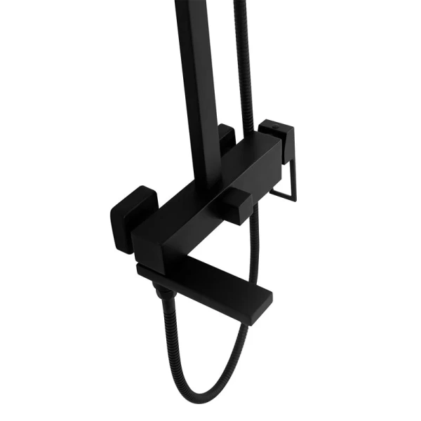 Душевая стойка BelBagno Luce со смесителем черная матовая LUC-VSCM-NERO (детальная фотография), с тропическим душем