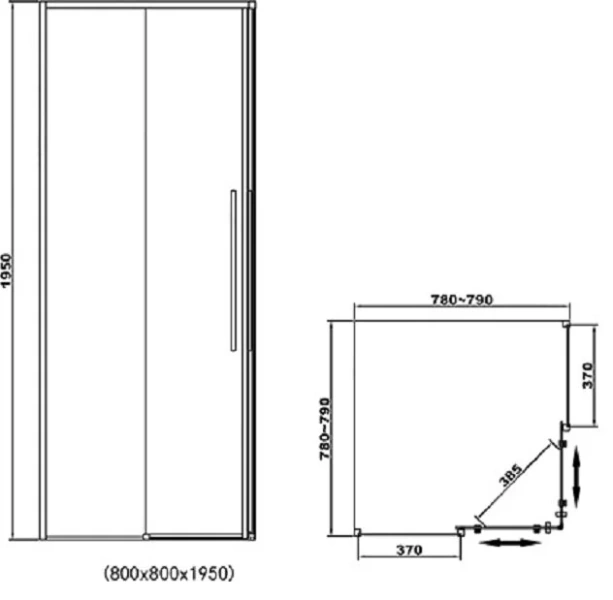 Душевой уголок RGW Stilvoll SV-31 32323188 80х80 см с раздвижными дверьми (детальная фотография), квадратные
