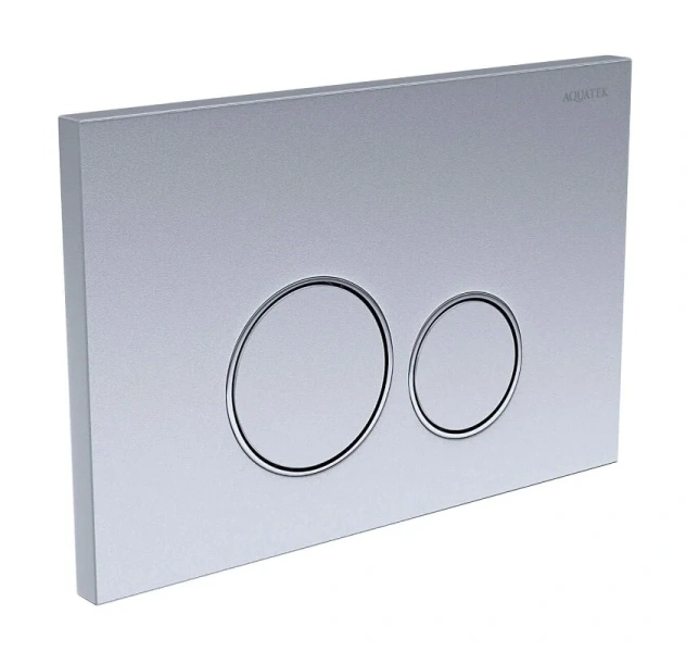 Клавиша смыва Акватек Pneumo S хром матовый PNS-0000013 (детальная фотография), слив эконом-стандарт с двумя клавишами
