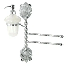 Полотенцедержатель с дозатором для мыла Migliore Cleopatra 166 прозрачное стекло