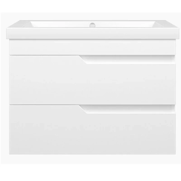 Тумба под раковину подвесная Misty Софт 75 см белая П-Соф-01075-011П2Я (детальная фотография)