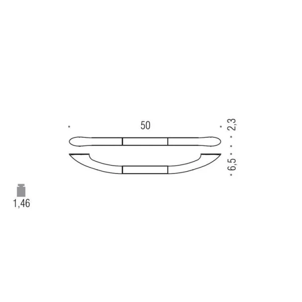 Поручень для ванной Colombo Complementi хром B9734 (детальная фотография), современные, hi-tech