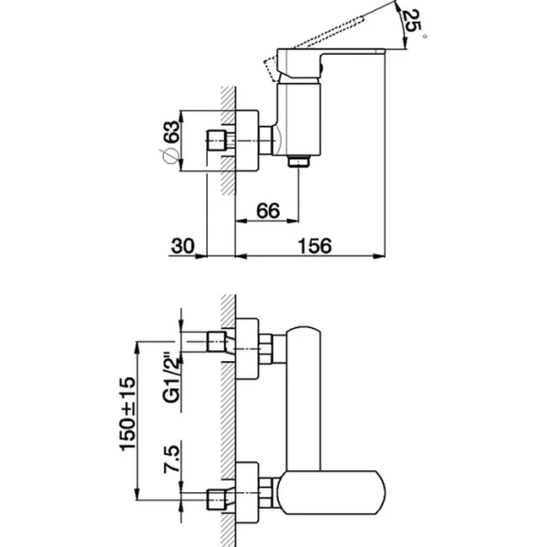 Смеситель для душа Cisal Roadster хром RR00044021 (детальная фотография), для душа