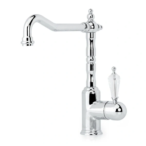 Смеситель для кухни Boheme Kitchen хром ручка Swarovski 103-SW (детальная фотография)