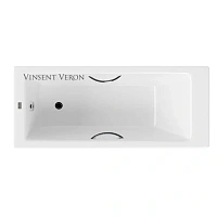 Чугунная ванна Vinsent Veron Tampa VTP1707042H/E60327CH, 170 x 70 см, ручки хром, цвет белый