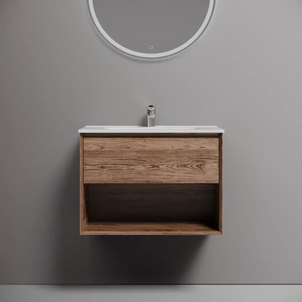 Тумба под раковину подвесная Sancos Marmi 1.0 70 см дуб чарльстон MR1.070ECH (детальная фотография), подвесная, пристенная