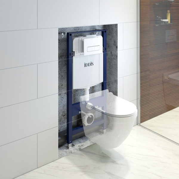 Инсталляция для унитаза IDDIS Optima Home клавиша смыва белая OPH0000i32K (детальная фотография), в наличии