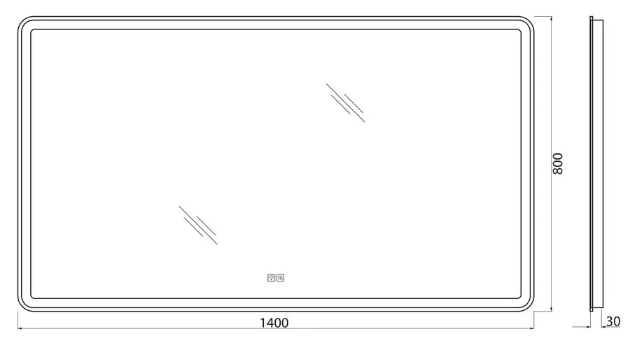 Зеркало с подсветкой BelBagno Spc 140 см с сенсорным выключателем SPC-MAR-1400-800-LED-TCH-WARM (детальная фотография), в наличии