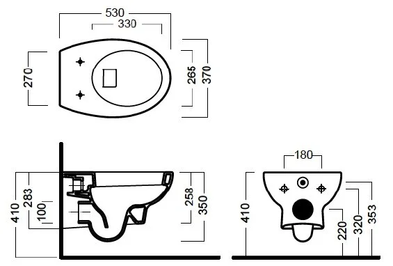 Унитаз подвесной Hatria Erika Pro YXBS01 40х55 см (детальная фотография), современные, hi-tech, круглые
