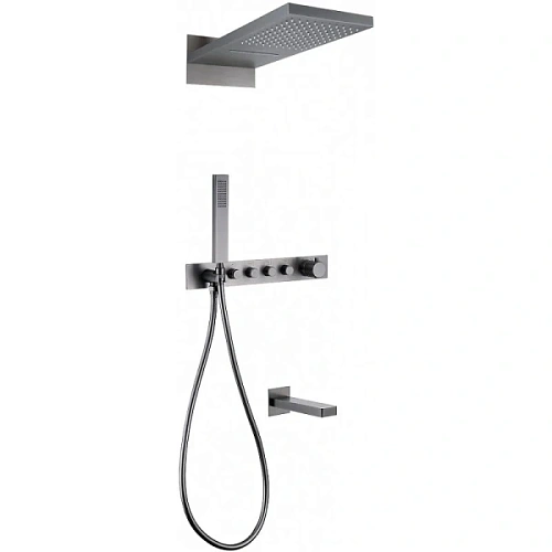 Душевой комплект Abber Rund никель - фото 3