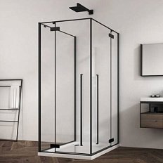 Душевой уголок Abber Eins 90x90 см профиль черный