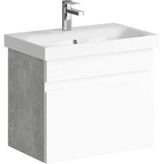 Тумба под раковину подвесная Aqwella Smart 60 см бетон светлый