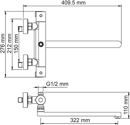Смеситель для ванны WasserKRAFT Berkel хром 4822L Thermo (детальная фотография), хром
