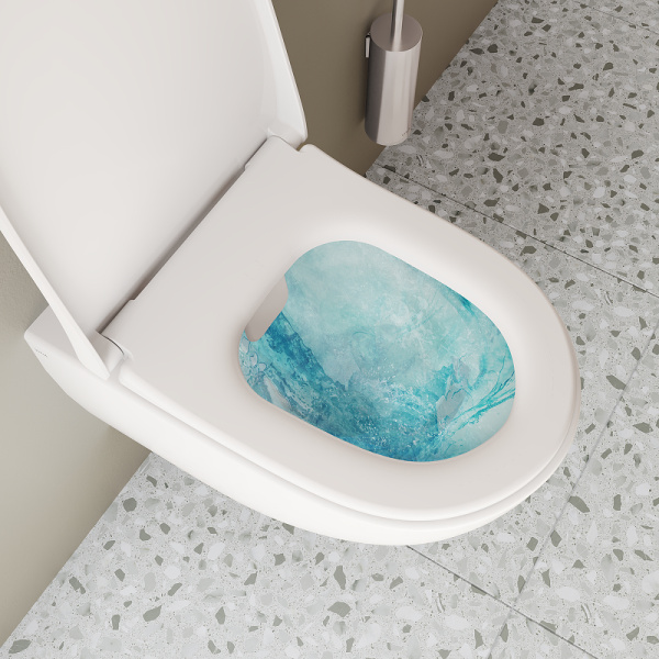 Унитаз подвесной VitrA Sento безободковый белый 7748B003-0075 (детальная фотография), недорогие, безободковые, сиденье с микролифтом , с антивсплеском