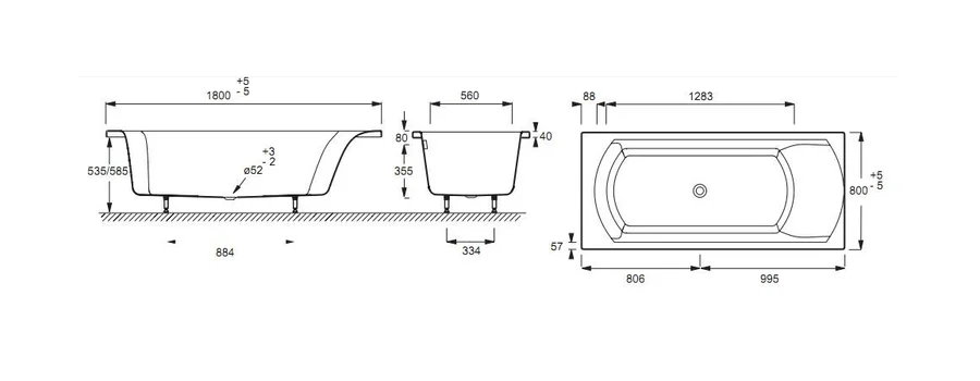 Гидромассажная ванна Jacob Delafon Ove E5EN0220-00 180 х 80 см с системой Energy+ (E5EN0220RU-00) (детальная фотография), акриловые