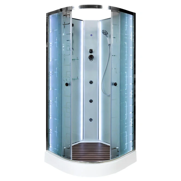 Душевая кабина Deto EM 80x80 см угловая EM1580NLED+GM (детальная фотография)