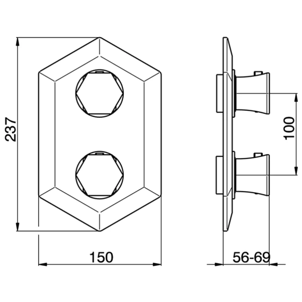 Смеситель для душа Cisal Cherie CE0191002 встраиваемый (детальная фотография), для душа