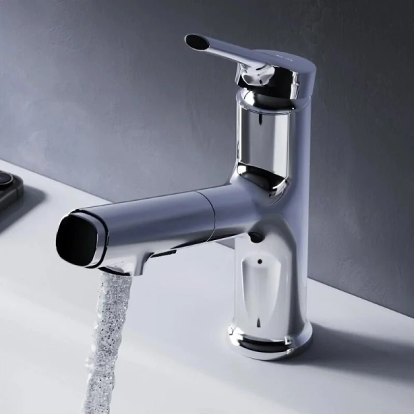 Смеситель для раковины Am.Pm X-Joy хром F85B02900 (детальная фотография), из латуни, округлая форма