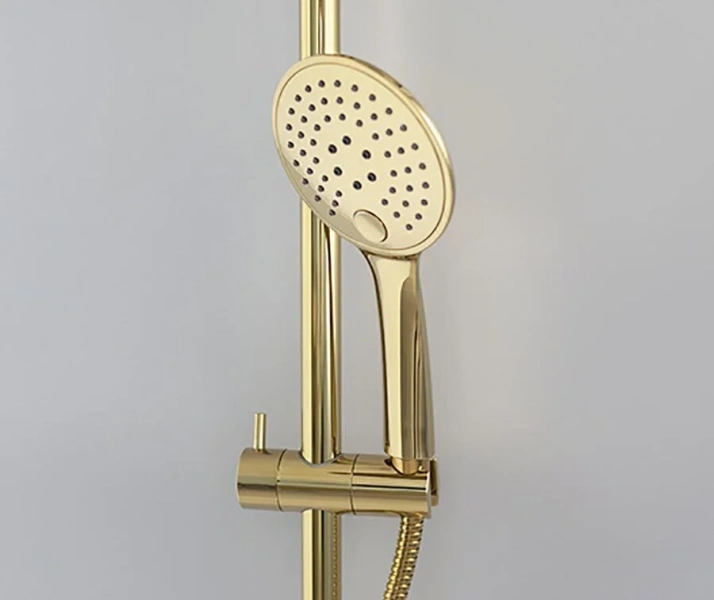 Душевая стойка WasserKRAFT глянцевое золото A17101 (детальная фотография), с тропическим душем