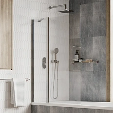 Шторка для ванны WasserKRAFT Berkel 110x140 см профиль хром