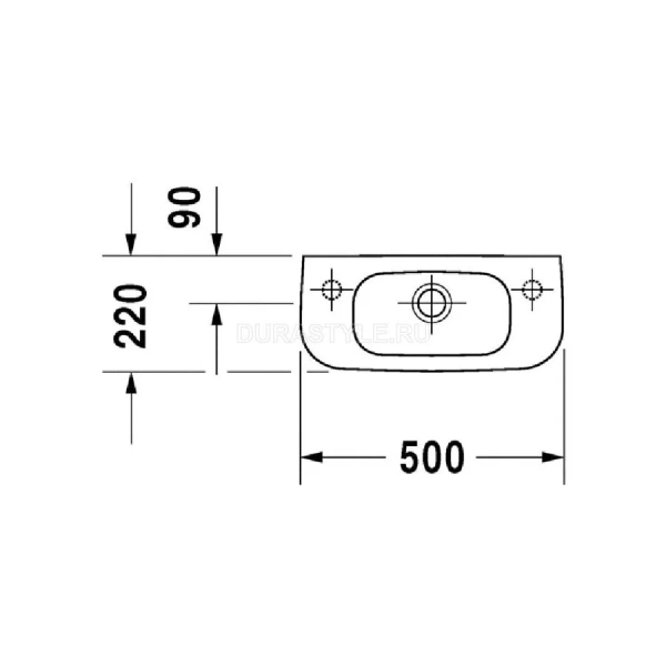 Раковина Duravit D-Code 50 см белая 07065000002 (детальная фотография), современные, hi-tech