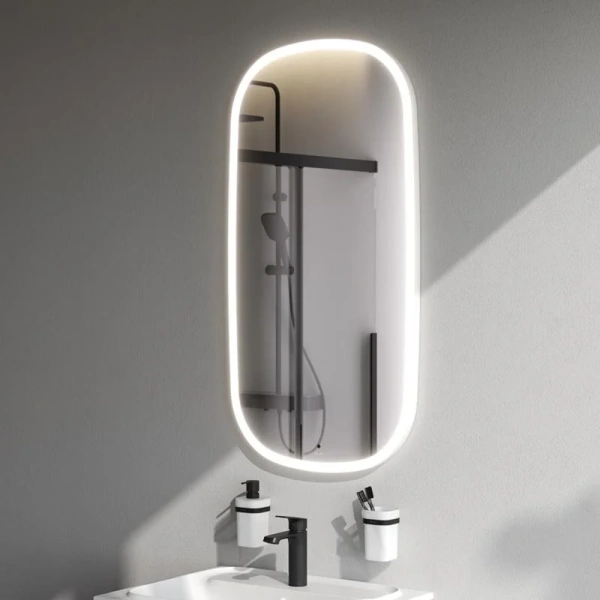 Зеркало с подсветкой Am.Pm Func 55 см с защитой от воды M8FMOX0551WGH (детальная фотография), с подсветкой