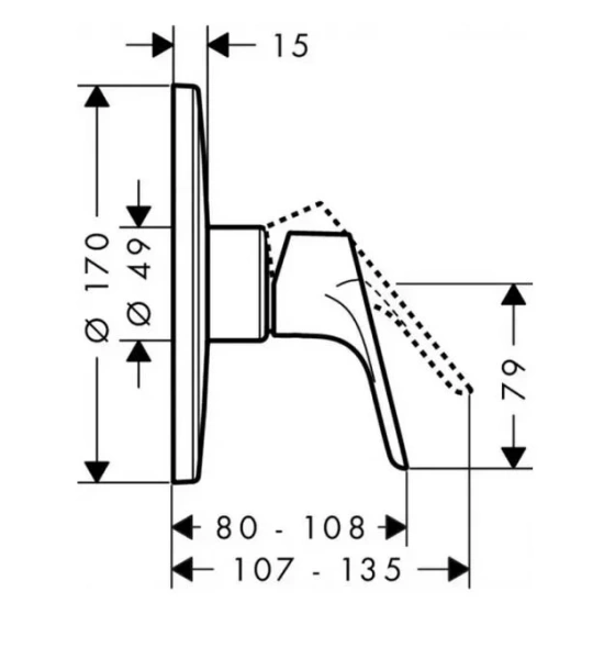 Смеситель для душа Hansgrohe Focus 31964000 (детальная фотография), для душа