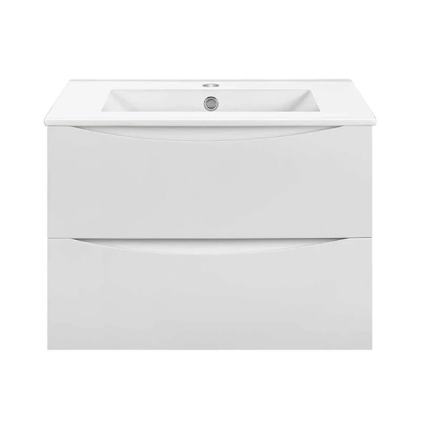 Тумба под раковину подвесная Vincea Mia Slim 60 см белый глянец VMC-2MC600S1GW (детальная фотография)