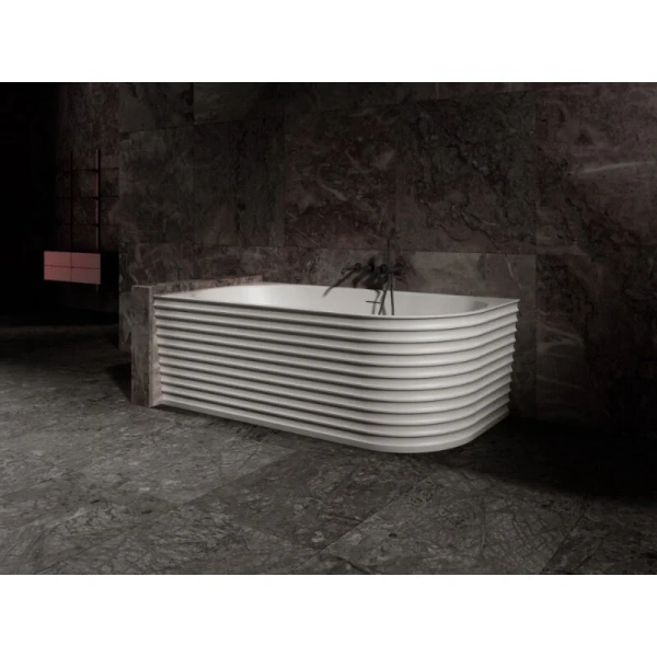 Ванна из искусственного камня Abber Stein 170x80 см правосторонняя AS9651 R (детальная фотография), без гидромассажа, большие