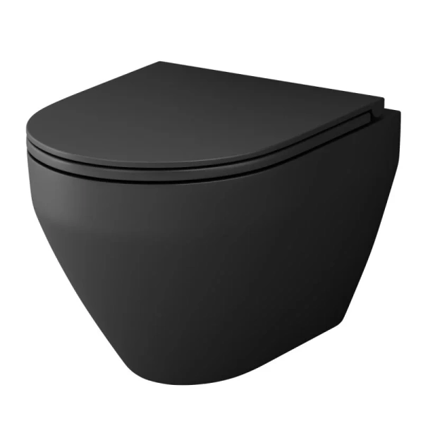 Унитаз подвесной AM.PM Spirit 2.0 с сиденьем микролифт черный матовый C701700MBSC (детальная фотография)