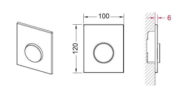Клавиша смыва для писсуара, цвет матовый хром, Tece TECEloop Urinal 9242625 (детальная фотография) index_1