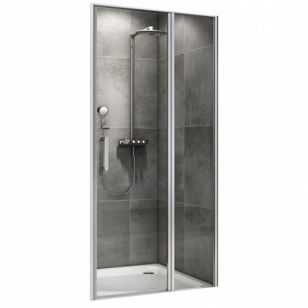 Душевая дверь в нишу Abber Sonnenstrand 130 см профиль хром, стекло прозрачное AG04130S (детальная фотография)