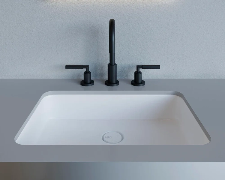 Раковина Salini Marea 09 55 см белая 1802209M (детальная фотография), встраиваемые (в столешницу), пристенные