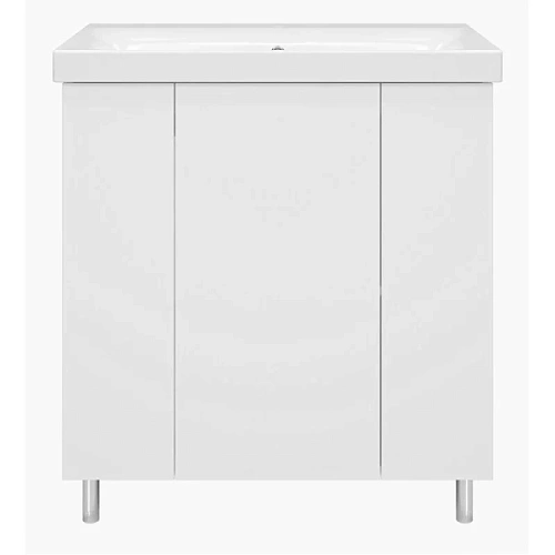 Тумба под раковину напольная Misty Лира 80 см белая - фото 1