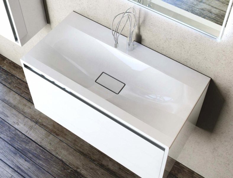 Мебель для ванной La Beaute LOT 90 (детальная фотография), современная, hi-tech