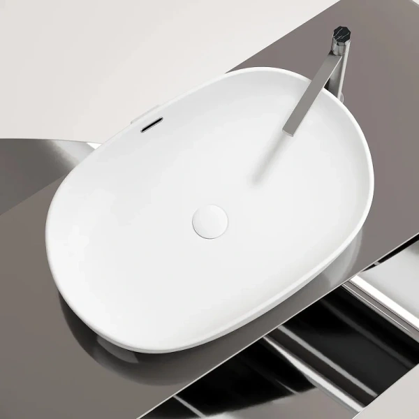 Раковина Ceramica Nova Element 61 см белая глянцевая CN6064 (детальная фотография), в форме чаши, полукруглая