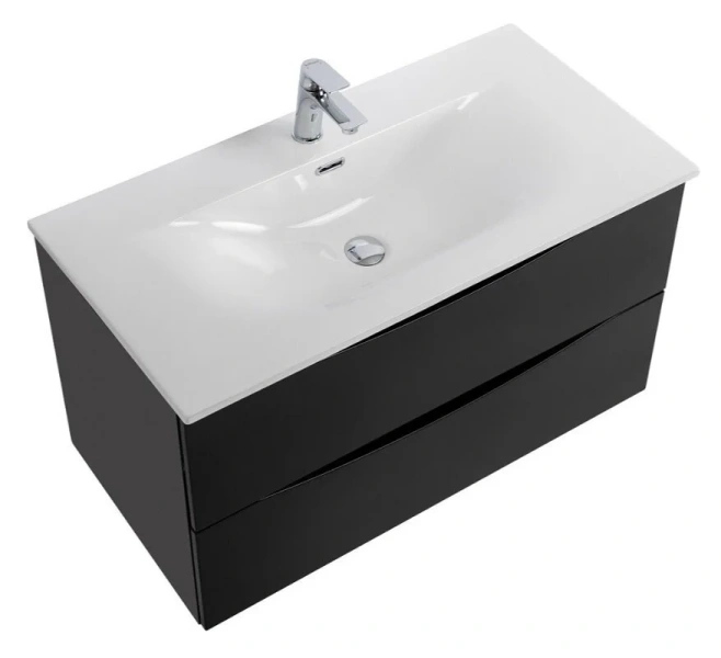 Тумба под раковину подвесная BelBagno Marino-Cer-N 80 см Nero Lucido MARINO-CER-N-800-2C-SO-NL-P (детальная фотография), подвесная, пристенная