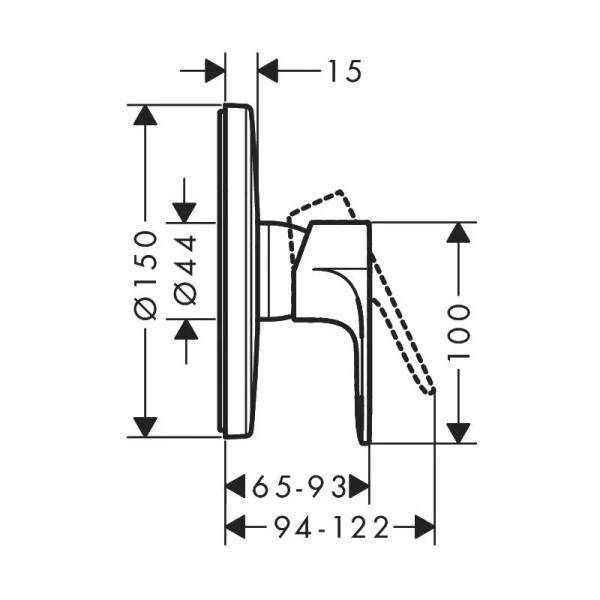Смеситель для душа Hansgrohe Rebris 72667 латунь (детальная фотография), для душа