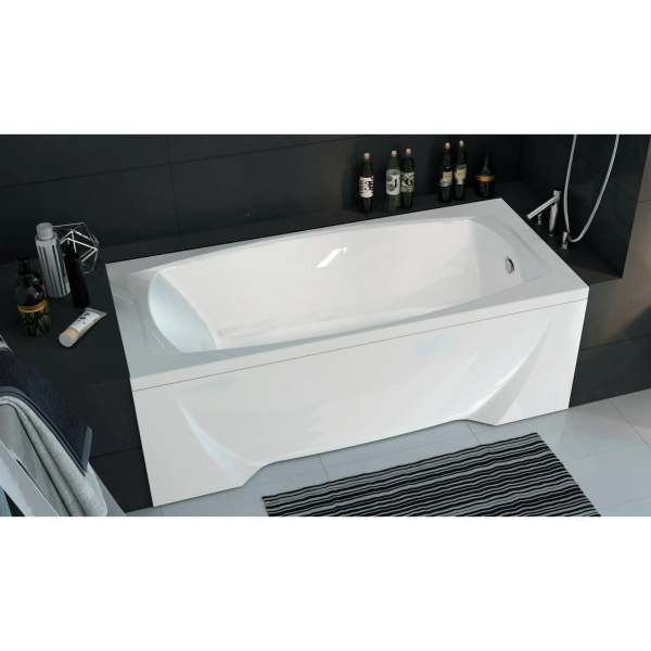 Ванна акриловая 1Marka Pragmatika 173-155х75 см с возможностью отрезки 01пр17375 (детальная фотография), современныe, hi-tech