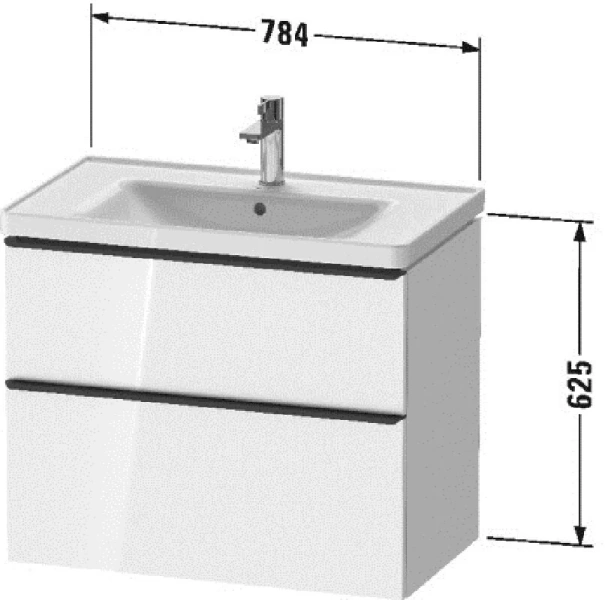 Тумба под раковину подвесная Duravit D-Neo белая глянцевая DE435502222 (детальная фотография), по запросу