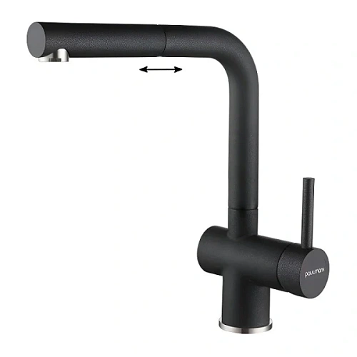 Смеситель для кухни Paulmark Dosse черный металлик - фото 3