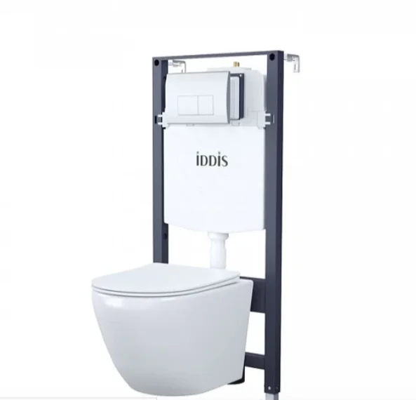 Унитаз с инсталляцией IDDIS Basic клавиша смыва хром BASBQ01i73 (детальная фотография)